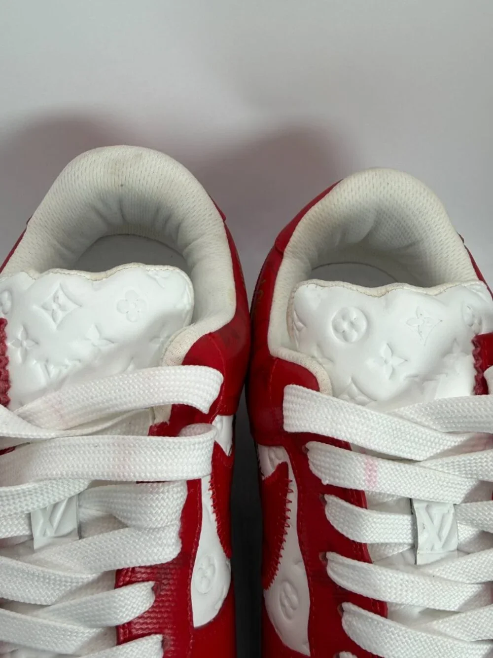 Louis Vuitton x Nike Air Force 1 Low White Red Virgil Abloh DS Size 9 Mens